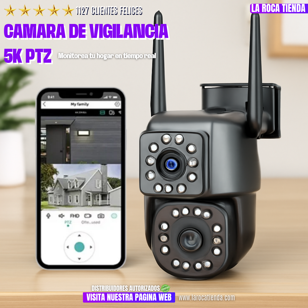 CÁMARA DE VIGILANCIA 5K PTZ|PROTECCIÓN INTELIGENTE, TRANQUILIDAD GARANTIZADA