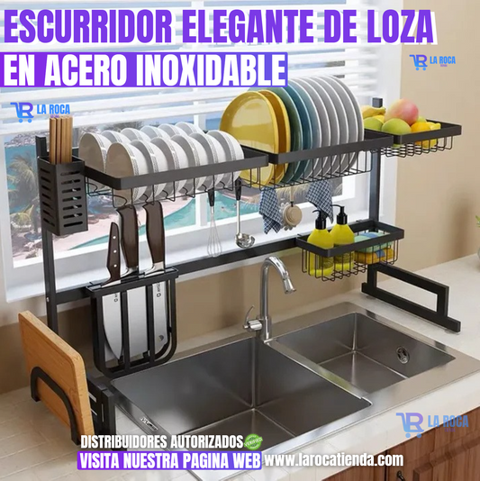 ESCURRIDOR ELEGANTE DE LOZA EN ACERO INOXIDABLE
