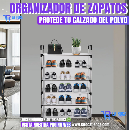 ORGANIZADOR DE ZAPATOS 7 NIVELES CUBRE POLVO