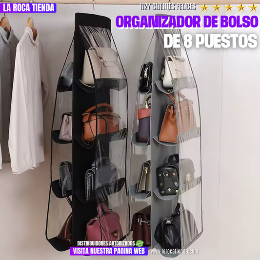 ORGANIZADOR DE BOLSOS 8 PUESTOS|ORDENA Y PROTEGE TUS BOLSOS FÁCILMENTE