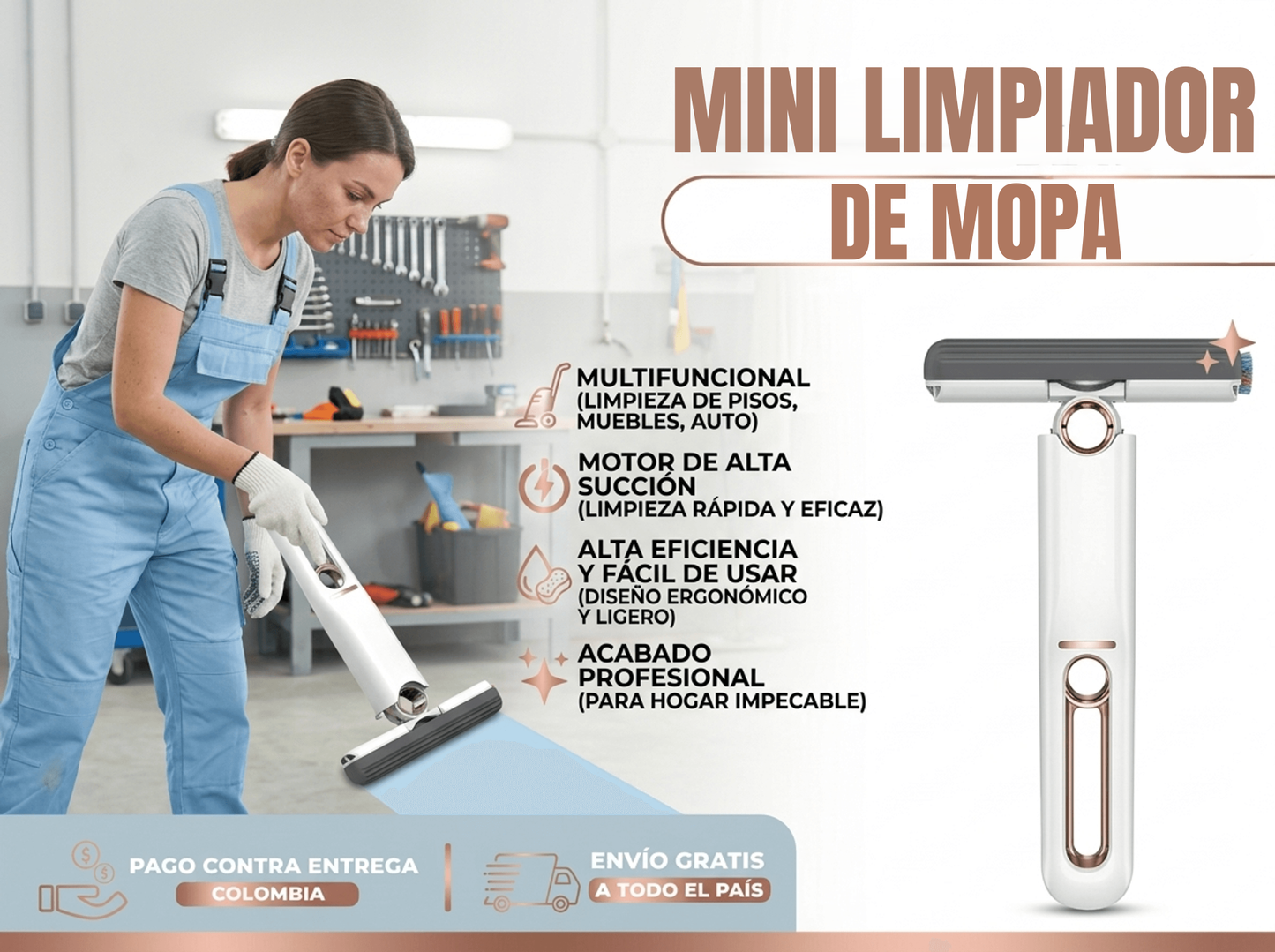 MINI LIMPIADOR DE MOPA | LIMPIA CADA ESPACIO