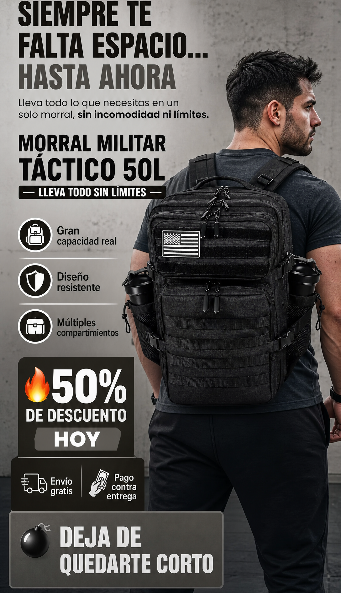 MORRAL MILITAR TÁCTICO| LLEVA TODO SIN LÍMITES