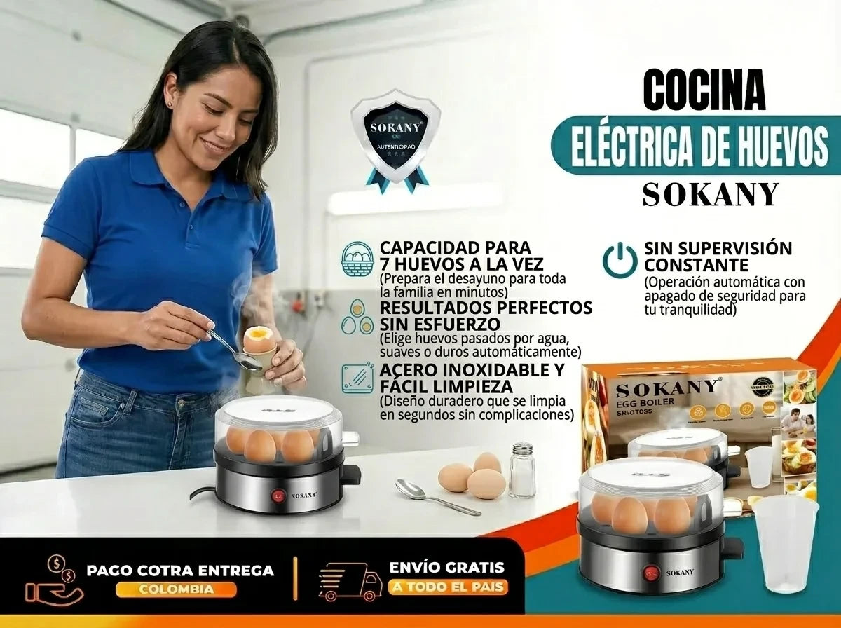 Hervidor De Huevos Sokany Electrico Vaporizador