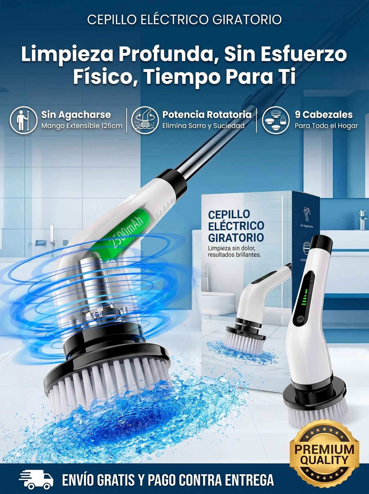 Cepillo Eléctrico Giratorio de Limpieza