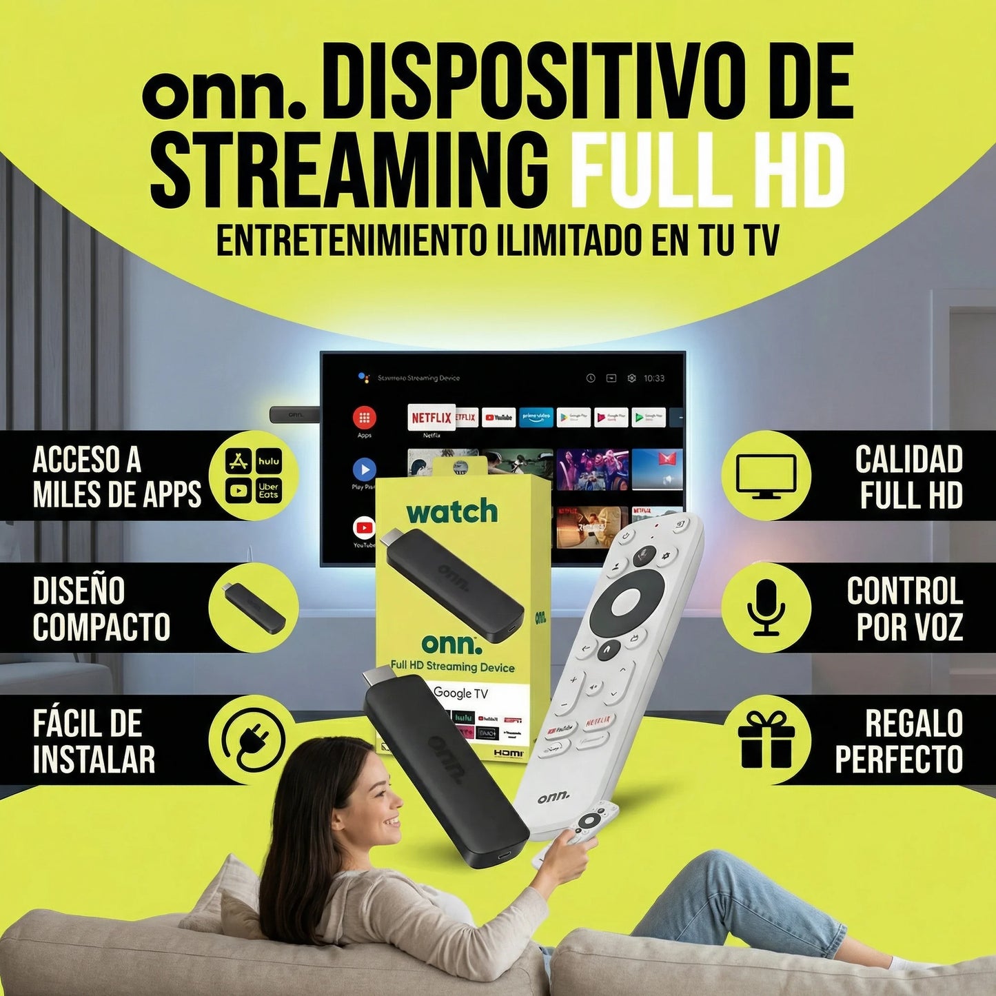WATCH ONN |CONVERTIDOR DE TV ANTIGUA A SMART TV