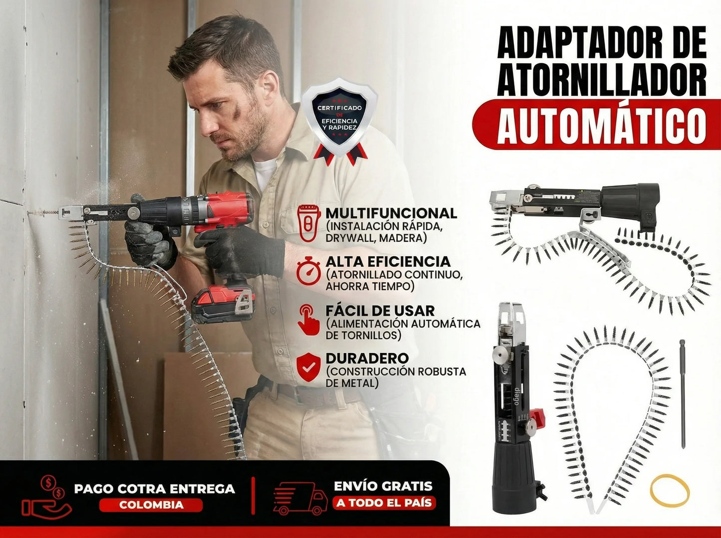 ADAPTADOR DE TORNILLO PARA TALADRO
